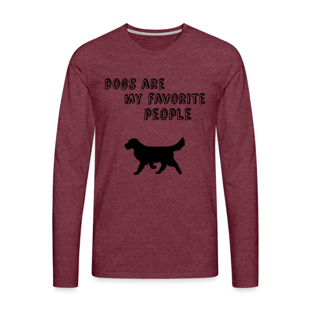 Männer Premium Langarmshirt - Favorite Dog - Bordeauxrot meliert