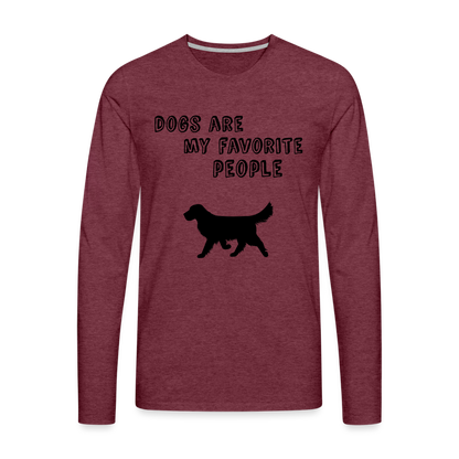 Männer Premium Langarmshirt - Favorite Dog - Bordeauxrot meliert