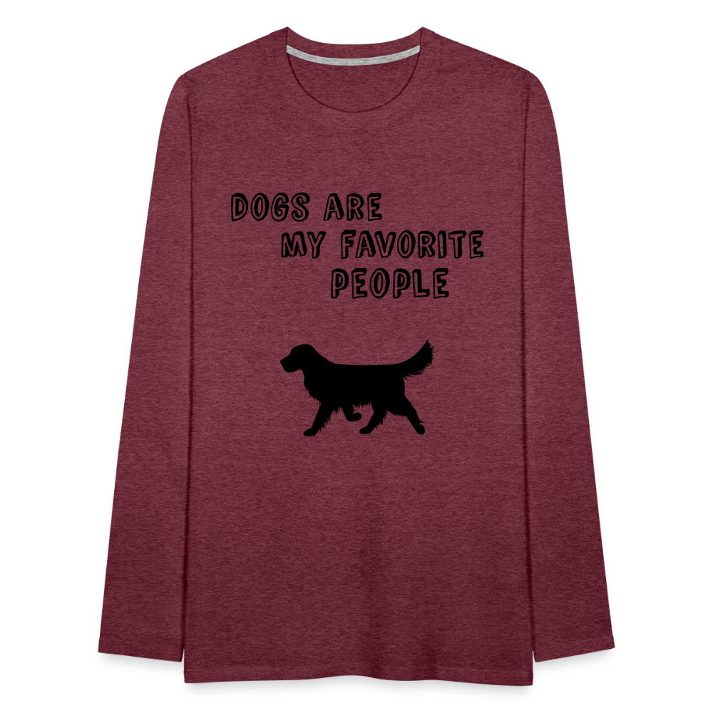 Männer Premium Langarmshirt - Favorite Dog - Bordeauxrot meliert