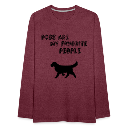 Männer Premium Langarmshirt - Favorite Dog - Bordeauxrot meliert