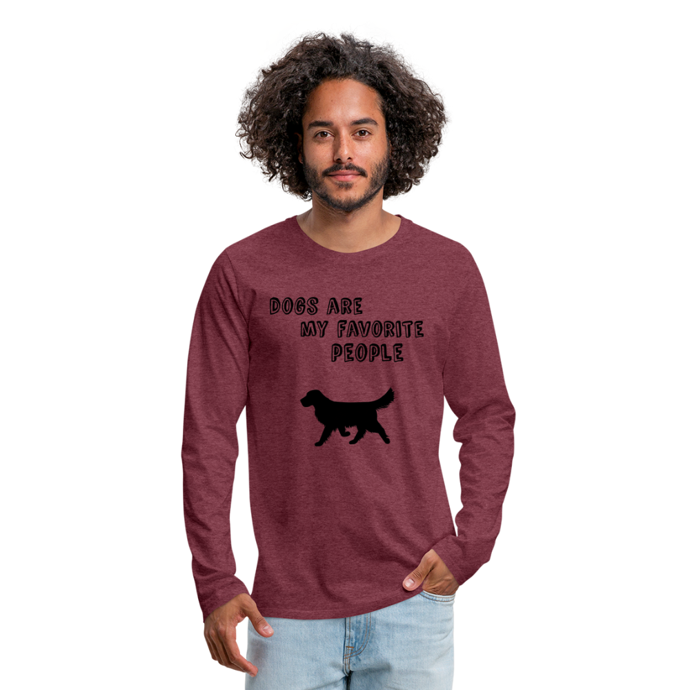 Männer Premium Langarmshirt - Favorite Dog - Bordeauxrot meliert