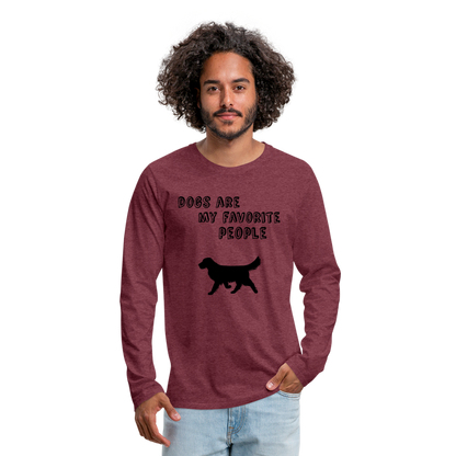 Männer Premium Langarmshirt - Favorite Dog - Bordeauxrot meliert