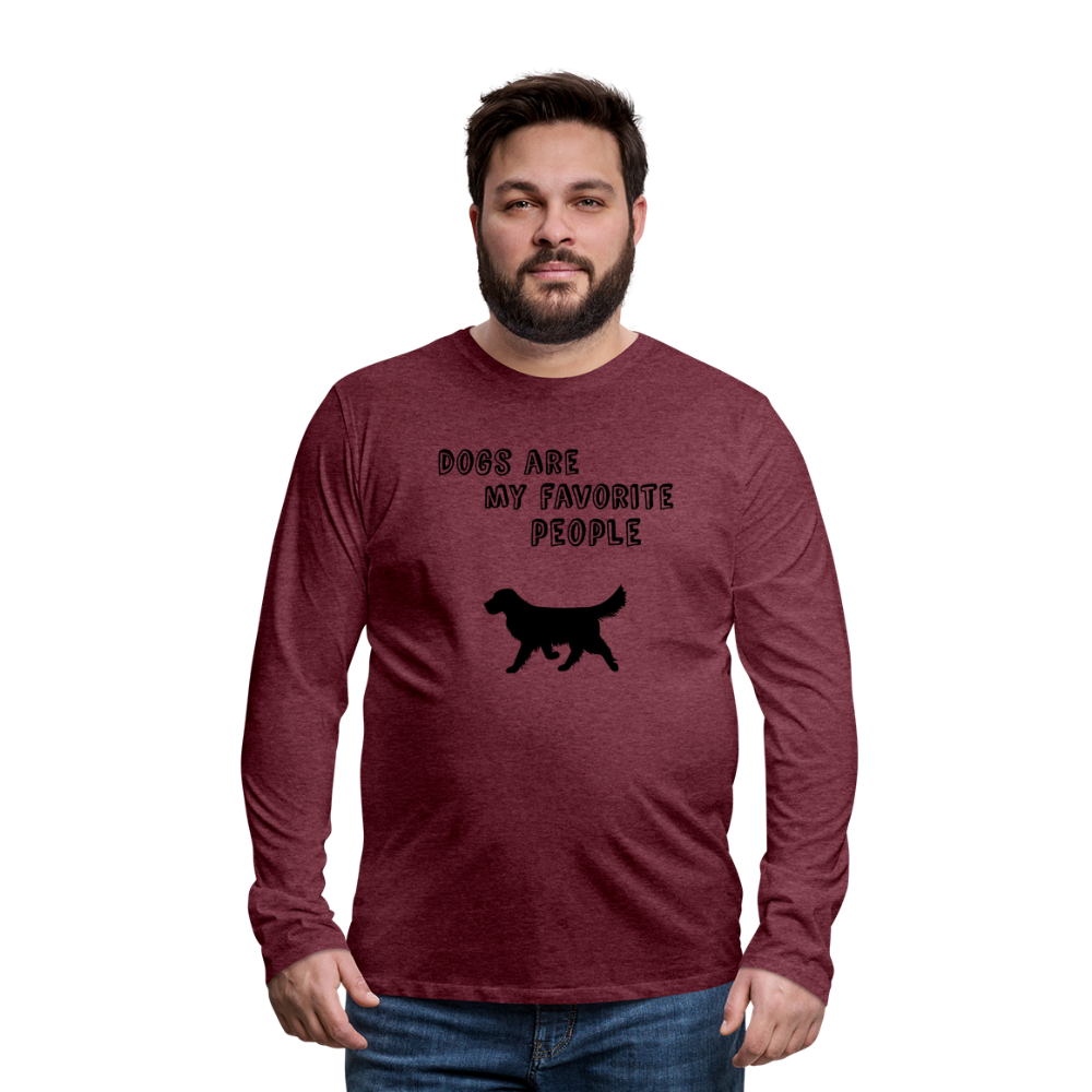 Männer Premium Langarmshirt - Favorite Dog - Bordeauxrot meliert