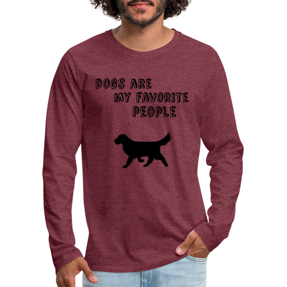 Männer Premium Langarmshirt - Favorite Dog - Bordeauxrot meliert