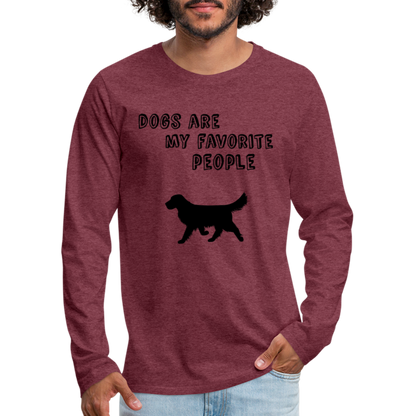 Männer Premium Langarmshirt - Favorite Dog - Bordeauxrot meliert