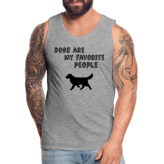 Männer Premium Tank Top - Favorite Dog - Grau meliert