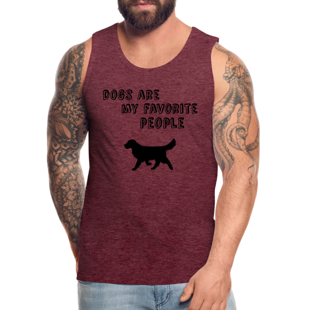 Männer Premium Tank Top - Favorite Dog - Bordeauxrot meliert