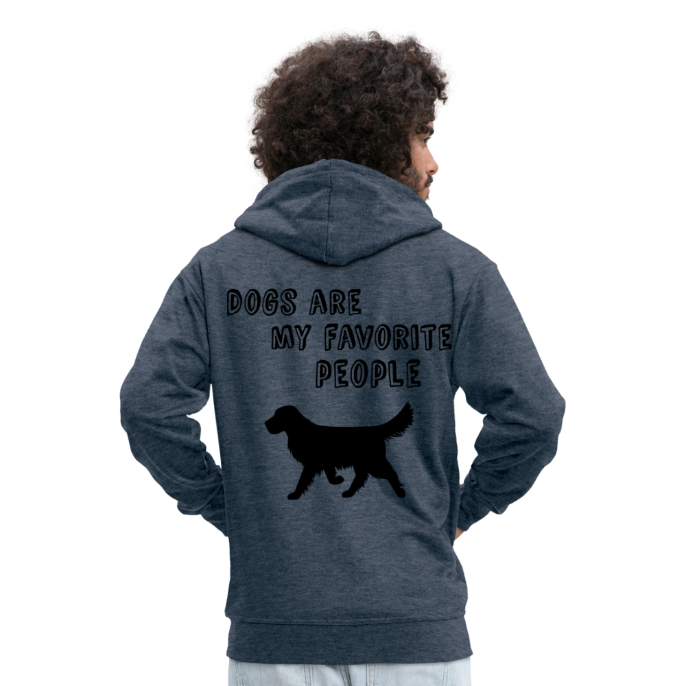 Männer Premium Kapuzenjacke - Favorite Dog - Jeansblau