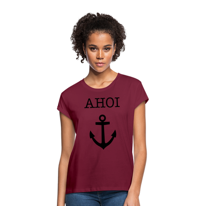 Frauen Oversize T-Shirt - Ahoi - Bordeaux