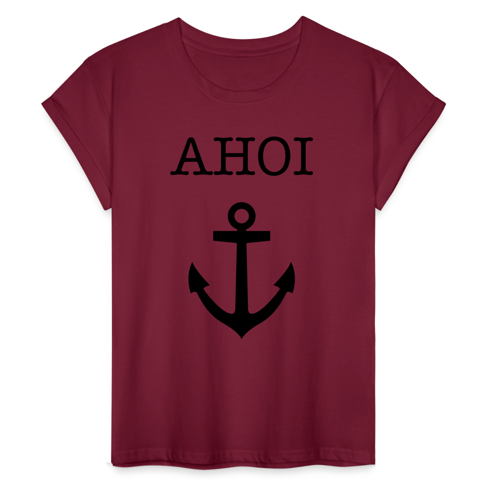 Frauen Oversize T-Shirt - Ahoi - Bordeaux