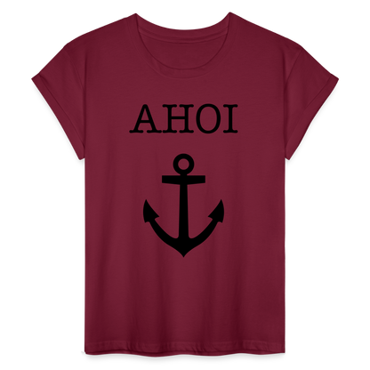 Frauen Oversize T-Shirt - Ahoi - Bordeaux