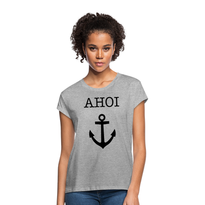 Frauen Oversize T-Shirt - Ahoi - Grau meliert