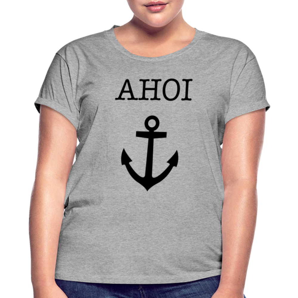 Frauen Oversize T-Shirt - Ahoi - Grau meliert