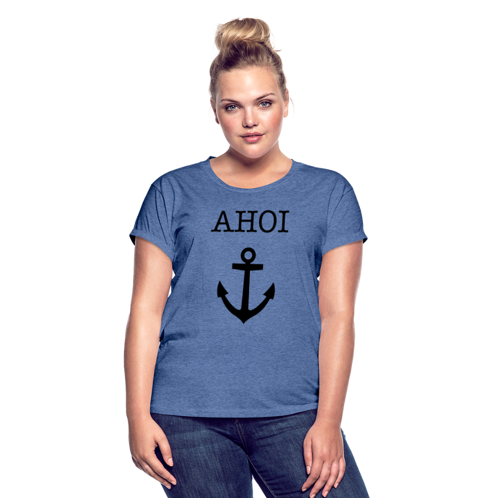 Frauen Oversize T-Shirt - Ahoi - Denim meliert