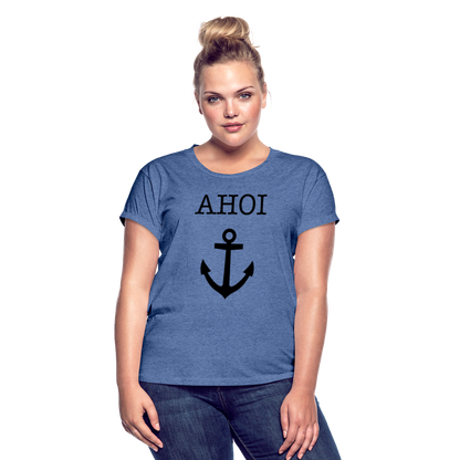 Frauen Oversize T-Shirt - Ahoi - Denim meliert