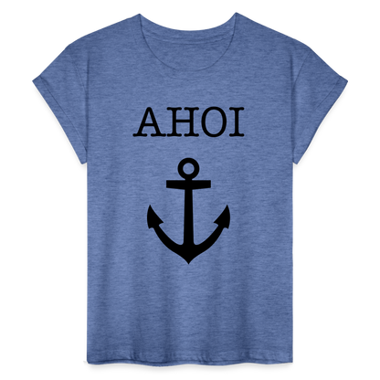 Frauen Oversize T-Shirt - Ahoi - Denim meliert