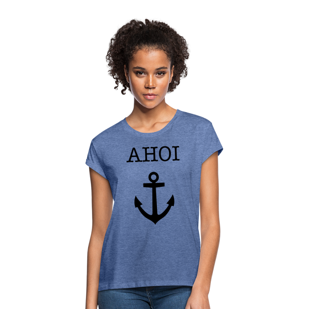 Frauen Oversize T-Shirt - Ahoi - Denim meliert