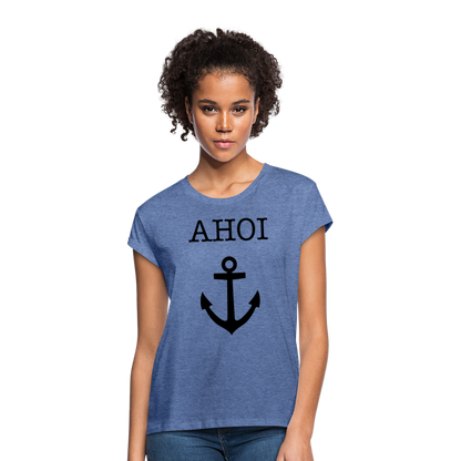 Frauen Oversize T-Shirt - Ahoi - Denim meliert