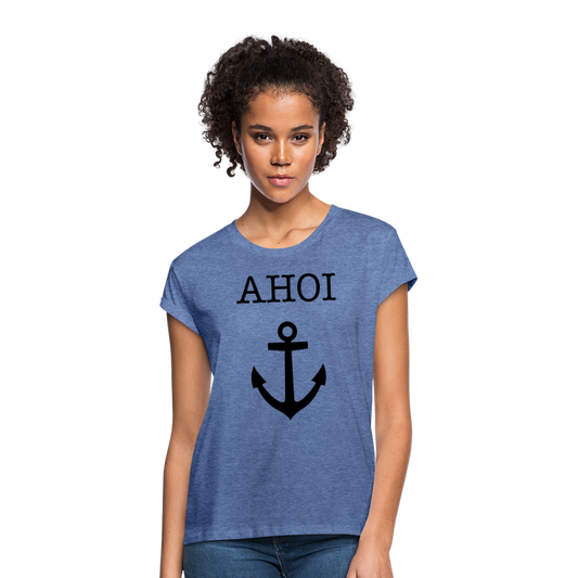 Frauen Oversize T-Shirt - Ahoi - Denim meliert