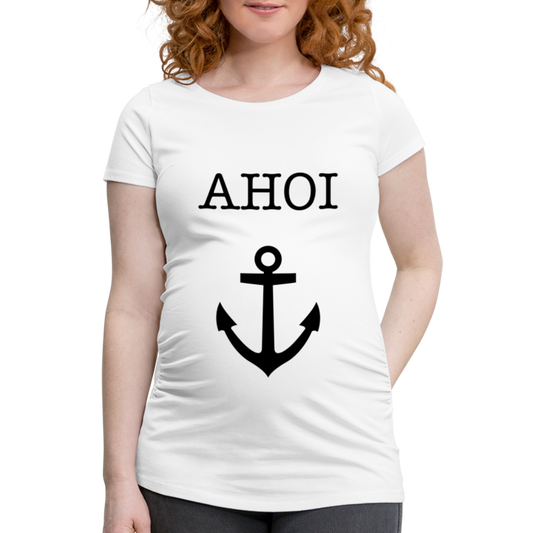 Frauen Schwangerschafts-T-Shirt - Ahoi - weiß