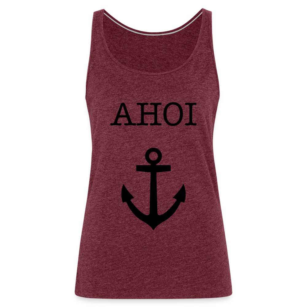 Frauen Premium Tank Top - Ahoi - Bordeauxrot meliert