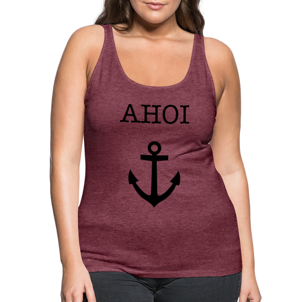 Frauen Premium Tank Top - Ahoi - Bordeauxrot meliert