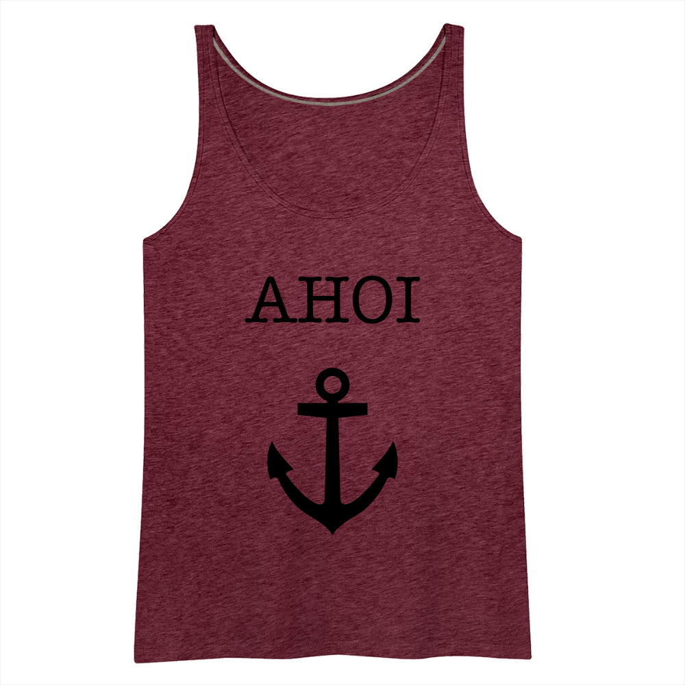 Frauen Premium Tank Top - Ahoi - Bordeauxrot meliert