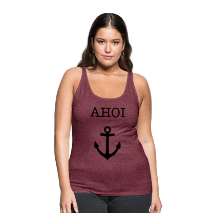 Frauen Premium Tank Top - Ahoi - Bordeauxrot meliert