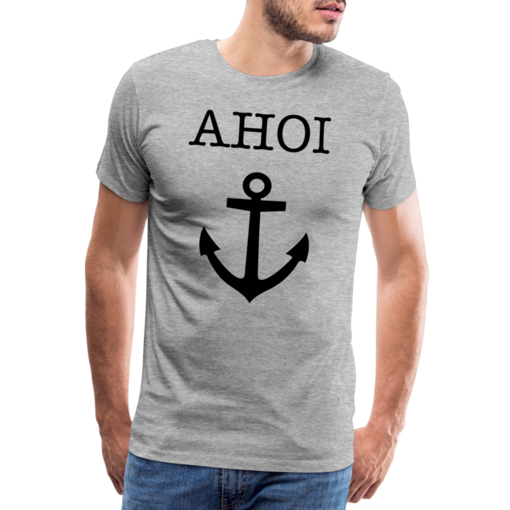 Männer Premium T-Shirt - Ahoi - Grau meliert