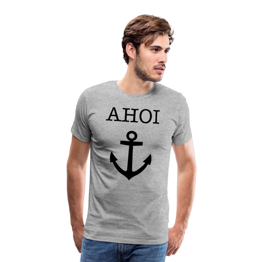 Männer Premium T-Shirt - Ahoi - Grau meliert