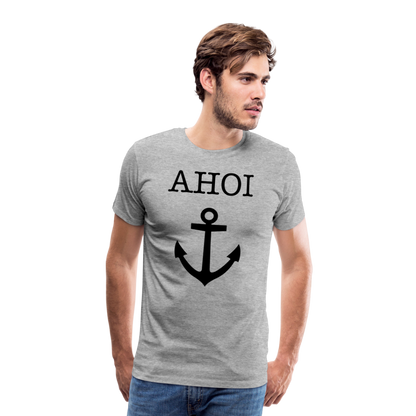 Männer Premium T-Shirt - Ahoi - Grau meliert