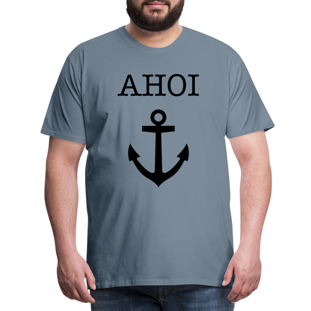 Männer Premium T-Shirt - Ahoi - Blaugrau