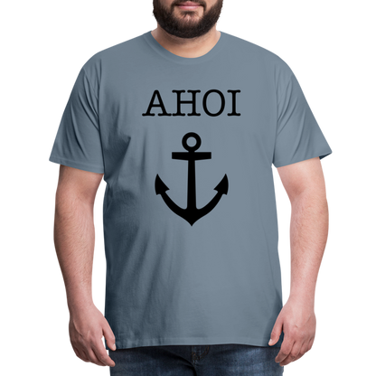 Männer Premium T-Shirt - Ahoi - Blaugrau