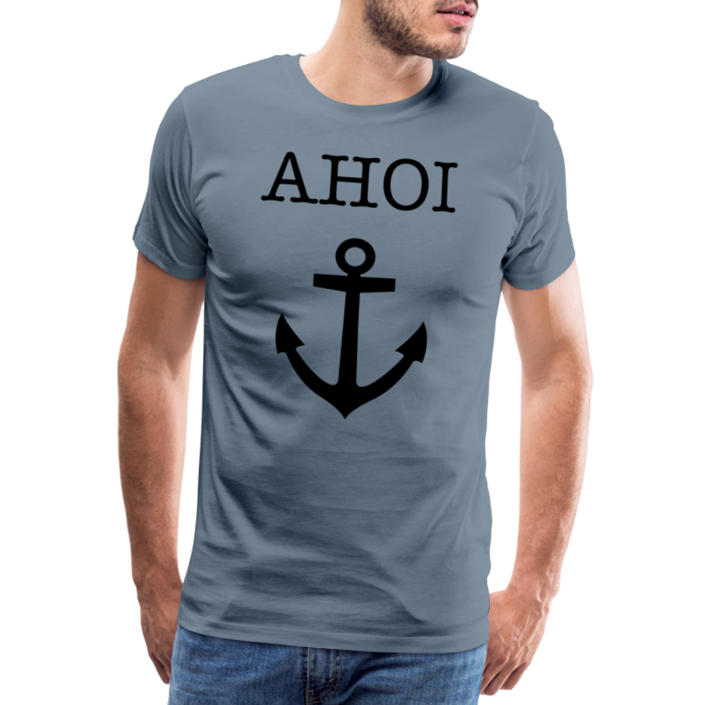 Männer Premium T-Shirt - Ahoi - Blaugrau