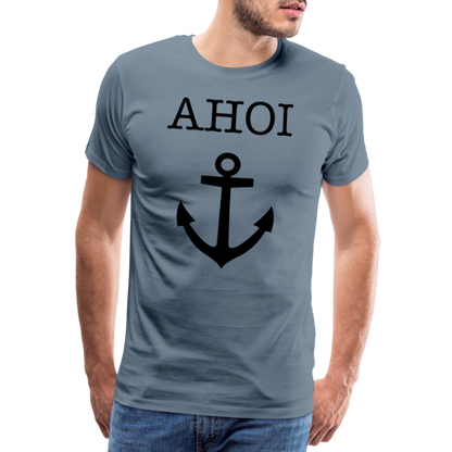 Männer Premium T-Shirt - Ahoi - Blaugrau