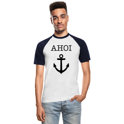 Männer Baseball-T-Shirt - Ahoi - Weiß/Navy