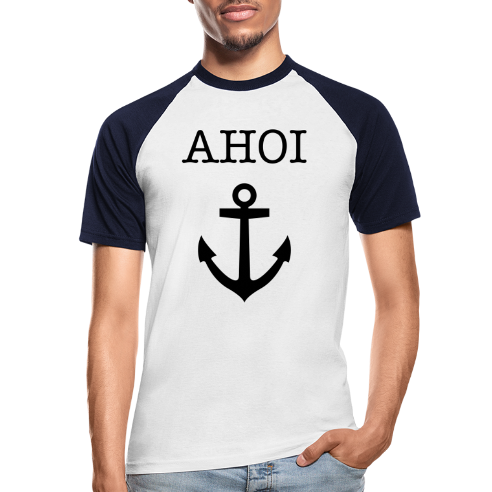 Männer Baseball-T-Shirt - Ahoi - Weiß/Navy