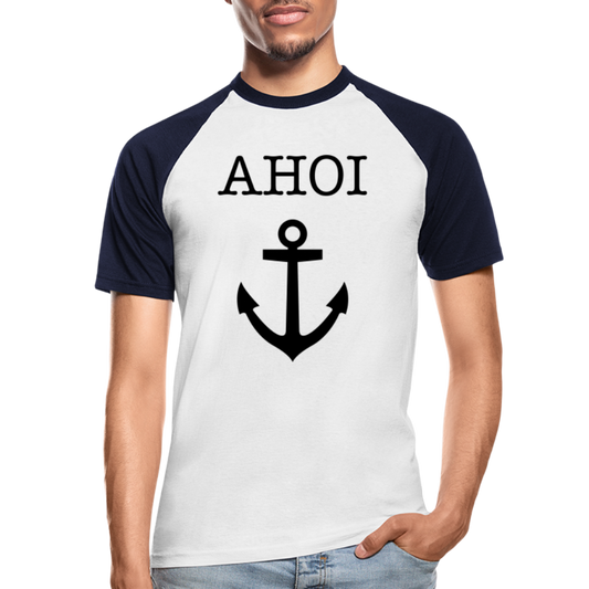 Männer Baseball-T-Shirt - Ahoi - Weiß/Navy