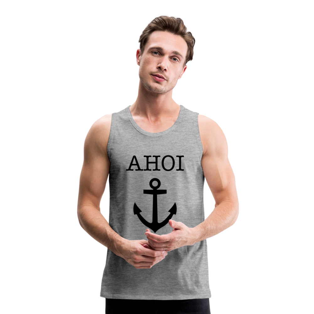 Männer Premium Tank Top -  Ahoi - Grau meliert