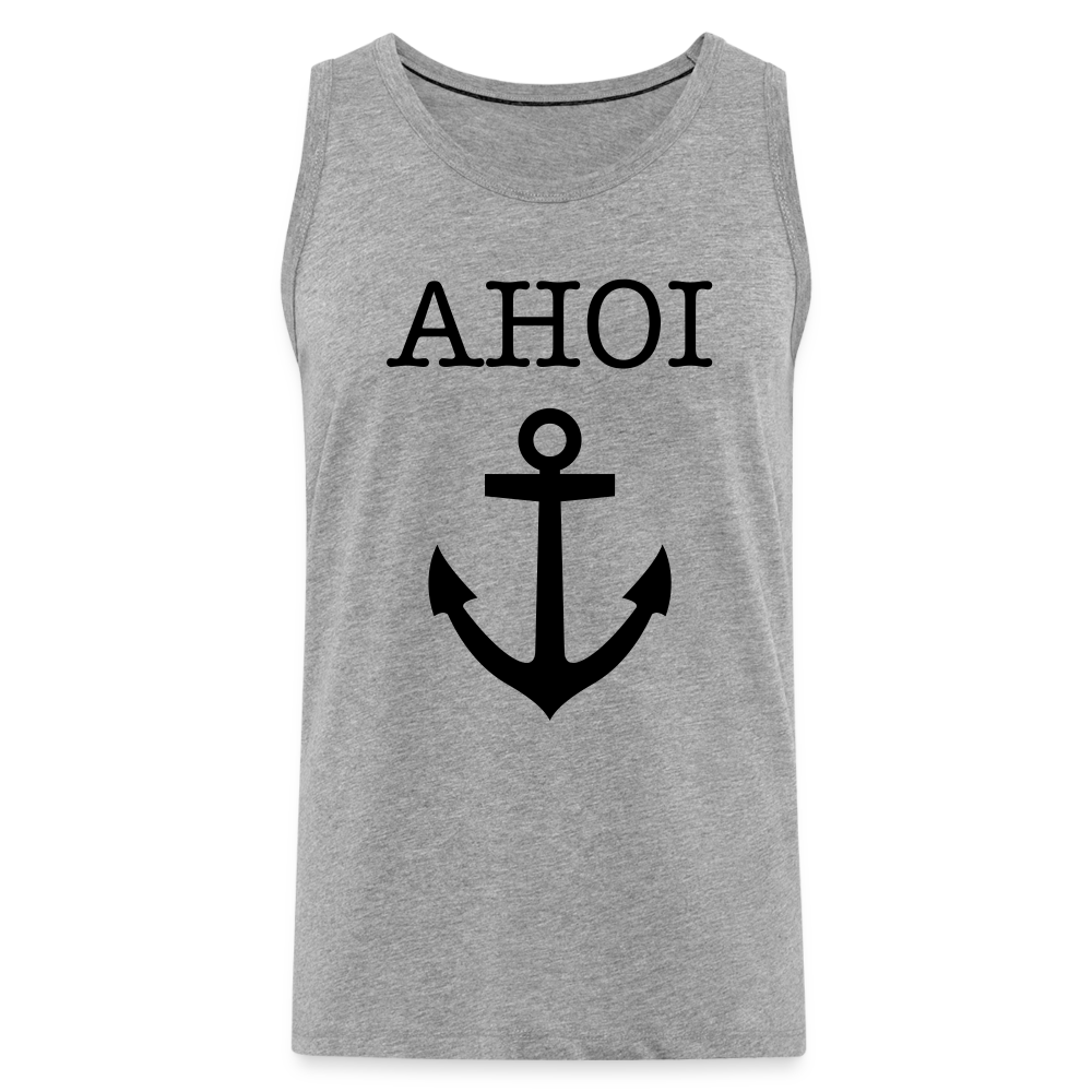 Männer Premium Tank Top -  Ahoi - Grau meliert