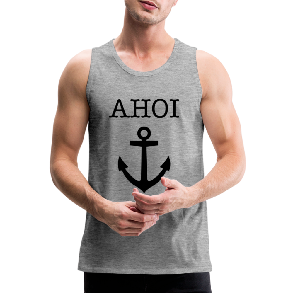 Männer Premium Tank Top -  Ahoi - Grau meliert