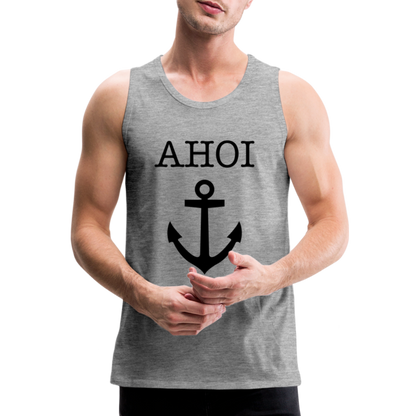 Männer Premium Tank Top -  Ahoi - Grau meliert