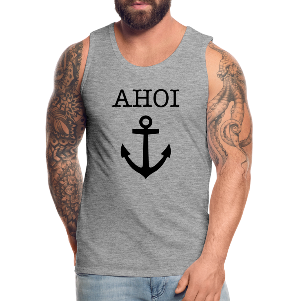 Männer Premium Tank Top -  Ahoi - Grau meliert