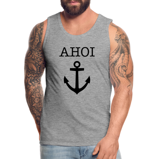 Männer Premium Tank Top -  Ahoi - Grau meliert