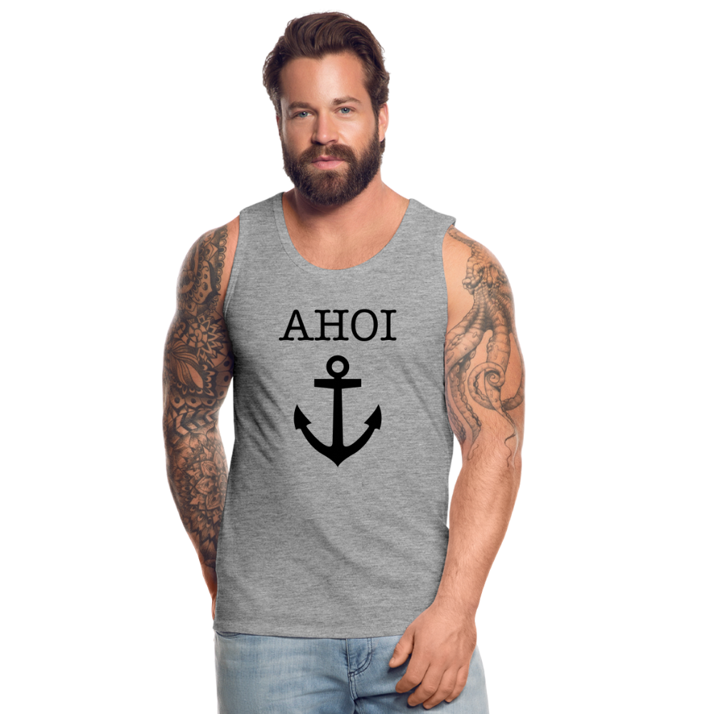 Männer Premium Tank Top -  Ahoi - Grau meliert