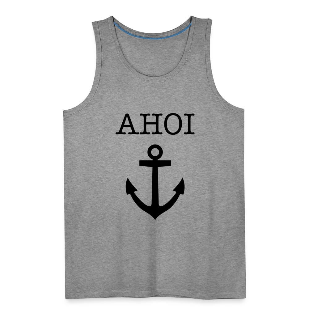 Männer Premium Tank Top -  Ahoi - Grau meliert