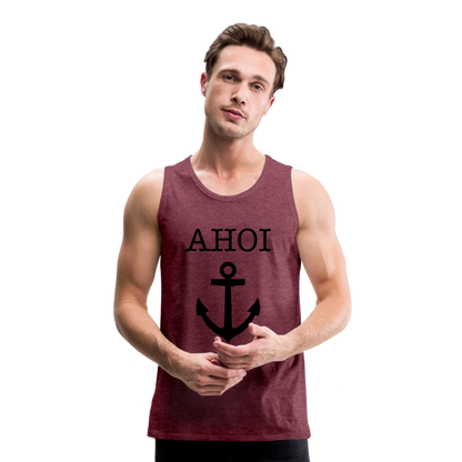 Männer Premium Tank Top -  Ahoi - Bordeauxrot meliert