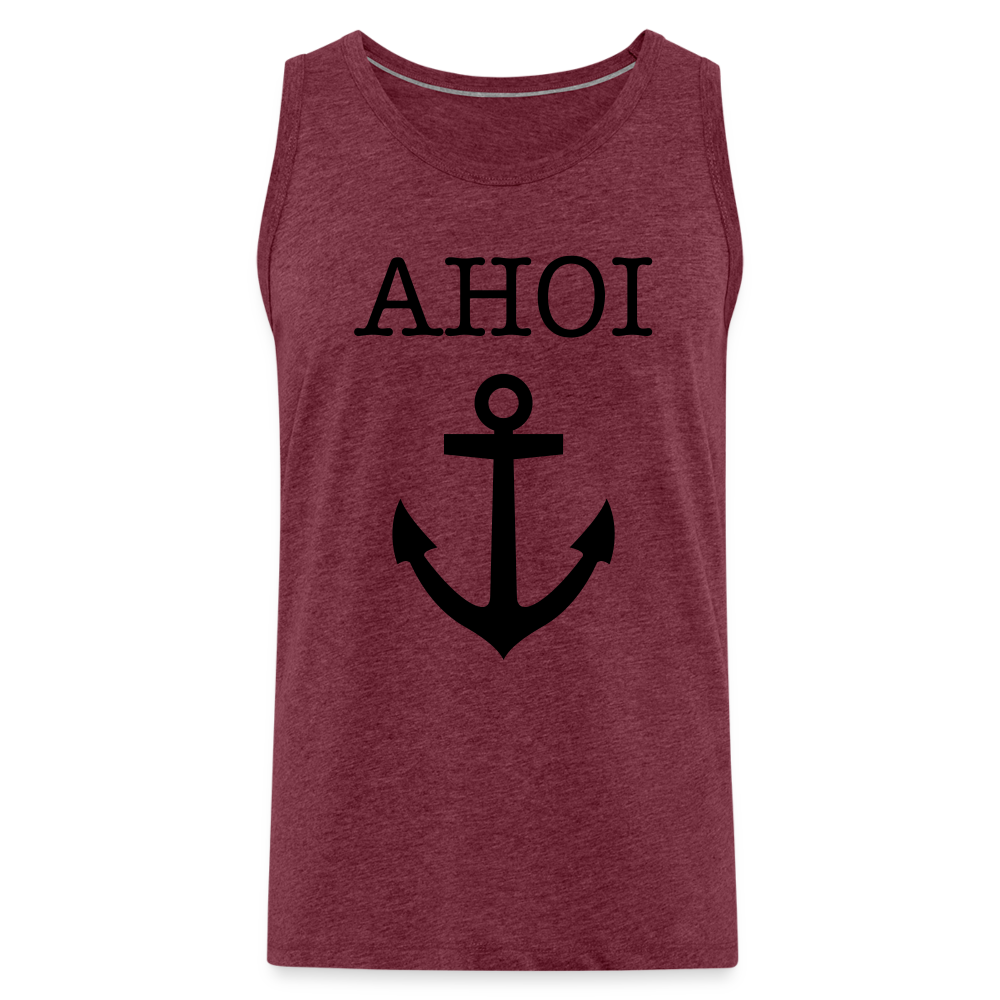 Männer Premium Tank Top -  Ahoi - Bordeauxrot meliert