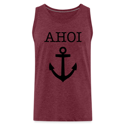 Männer Premium Tank Top -  Ahoi - Bordeauxrot meliert