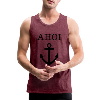 Männer Premium Tank Top -  Ahoi - Bordeauxrot meliert